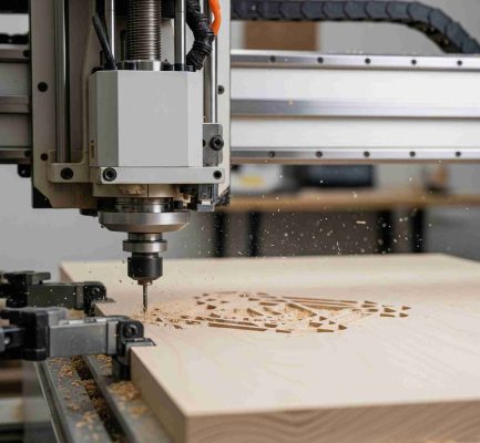 Máquina CNC cortando madera