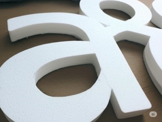 corte de letras de plumavit con una máquina CNC