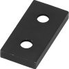 Plancha de unión recta 2 perforaciones para perfiles 20x20 Negra